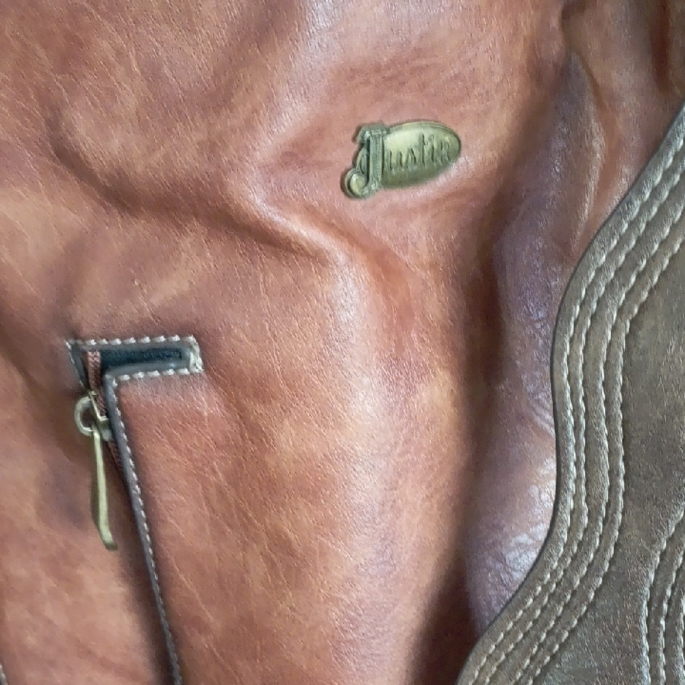Justin Boots Tan Leather Handbag - Picture 5 of 15